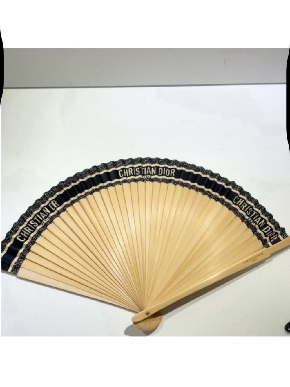 Dior beauty holding fan
